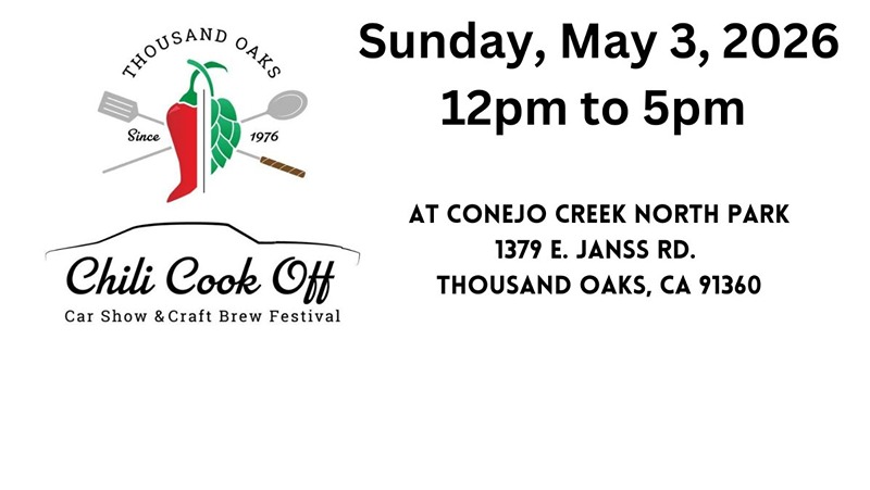 Thousand Oaks Chili Cook-Off Car Show flyer May 2026